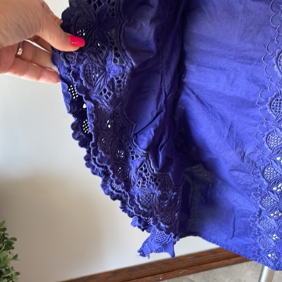 J. CREW ORIGINAL BEACHWEAR beach cover dress Eyelet Ruffled ORGANIC size S - Picture 9 of 15